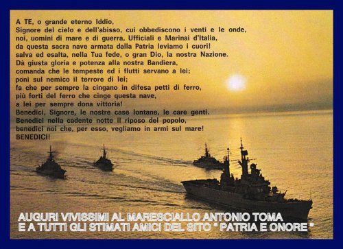 AUGURI DI BUONE FESTE - MARINAI D'ITALIA - PATRIA E ONORE